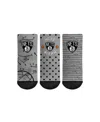 Rock 'em Toddler Boys And Girls Rock Em Socks Brooklyn Nets #1 Fan 3-pack Crew Socks Set In Gray