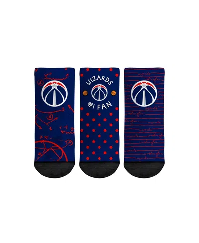 Rock 'em Babies' Toddler Boys And Girls Rock Em Socks Washington Wizards #1 Fan 3-pack Crew Socks Set In Navy