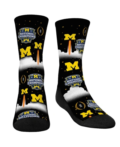 Rock 'em Kids' Youth Boys And Girls  Socks Navy Michigan Wolverines College Football Playoff 2023 National In Black
