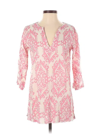 Pre-owned Rock Flower Paper 3/4 Sleeve Blouse In Pink