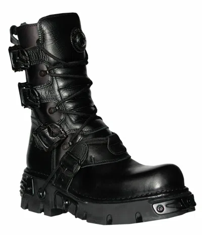 Pre-owned Rock M. 391 S.18 Boots Black Metallic Reactor Punk Goth Rock Biker Unisex