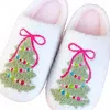 Rock Paper Scissors Women's Bow Christmas Tree Slippers In Pink In Pink