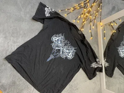 Pre-owned Rock T Shirt X Vintage Y2k Tribal Tattoos Flames T Shirt Skull Logo In Black