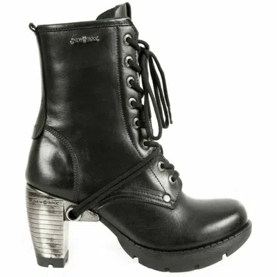 Pre-owned Rock Tr001-s1 Boots Ladies Leather Boots Trail Black Gothic Punk  Lace