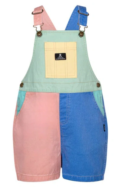 Rock Your Kid Kids' Atlas Colorblocked Denim Overalls In Multi