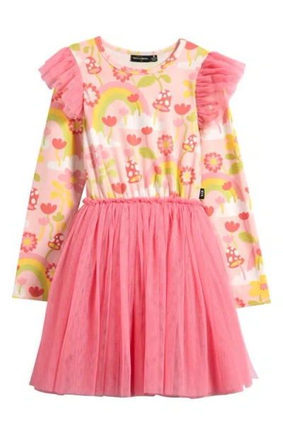 Rock Your Kid Kids' Circus Long Sleeve Frill Dress In Pink