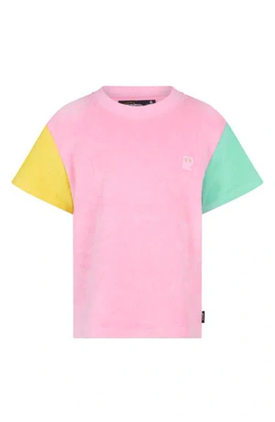 Rock Your Kid Kids' Color-blocked Terry Tee In Pink