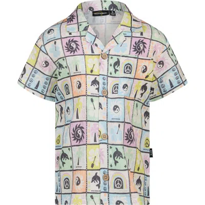 Rock Your Kid Kids' Dino Print Shirt In Blue