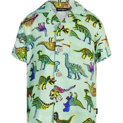 Rock Your Kid Kids' Dino Print Shirt In Green