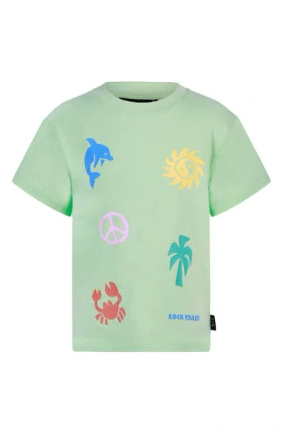 Rock Your Kid Kids' Dinosaur Graphic T-shirt In Green