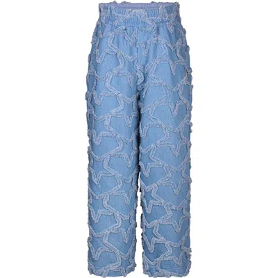 Rock Your Kid Kids' Everyday Frayed Star Straight Leg Jeans In Blue