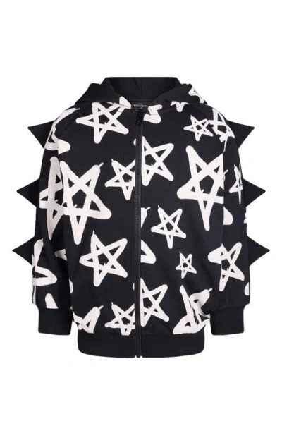 Rock Your Kid Kids' Graffiti Star Zip Hoodie In Black