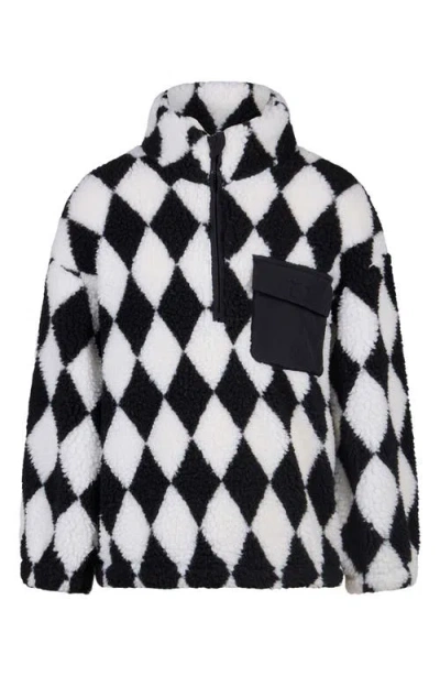 Rock Your Kid Kids' Harlequin Half Zip Sherpa Pullover In Multi