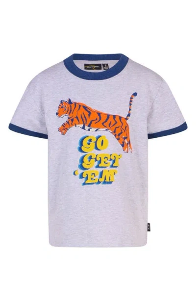 Rock Your Kid Kids' Retro Tiger Ringer Graphic T-shirt In Multi