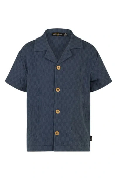 Rock Your Kid Kids' Textured Short Sleeve Shirt In Blue