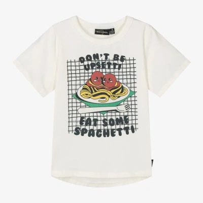 Rock Your Baby Kids' Boys Ivory Cotton Spaghetti T-shirt