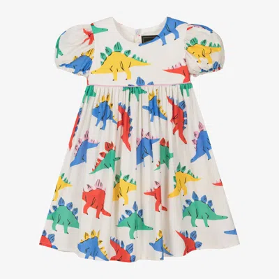Rock Your Baby Kids' Girls Ivory Cotton Dinosaur Dress