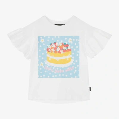 Rock Your Baby Kids' Girls Ivory Cotton Let's Have Cake T-shirt