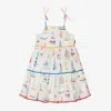 ROCK YOUR BABY GIRLS IVORY COTTON TIERED DRESS