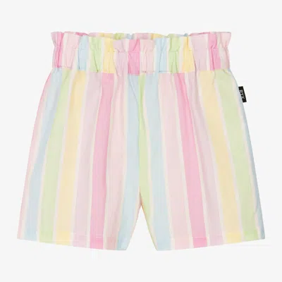 Rock Your Baby Kids' Girls Pink & Pastel Stripe Cotton Shorts