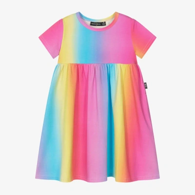 Rock Your Baby Kids' Girls Pink Cotton Rainbow Dress