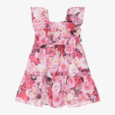 Rock Your Baby Kids' Girls Pink Cotton Rose Garden Dress