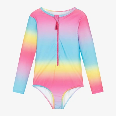 Rock Your Baby Kids' Girls Pink Rainbow Swimsuit (upf50+)