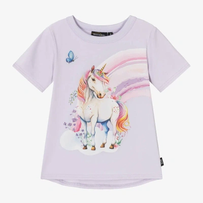 Rock Your Baby Kids' Girls Purple Unicorn Cotton T-shirt