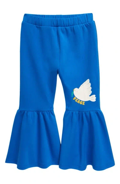 Rock Your Baby Kids' Peace Dove Flare Pants In Blue