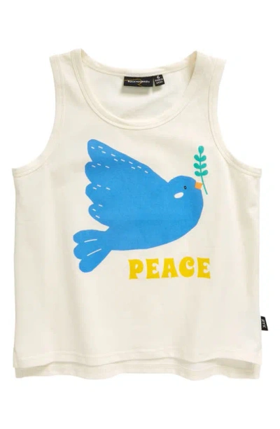 Rock Your Baby Kids' Peace Dove Graphic Tank Top In Cream