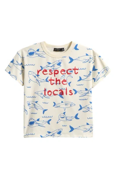 Rock Your Baby Kids' Respect The Locals Graphic T-shirt In Cream