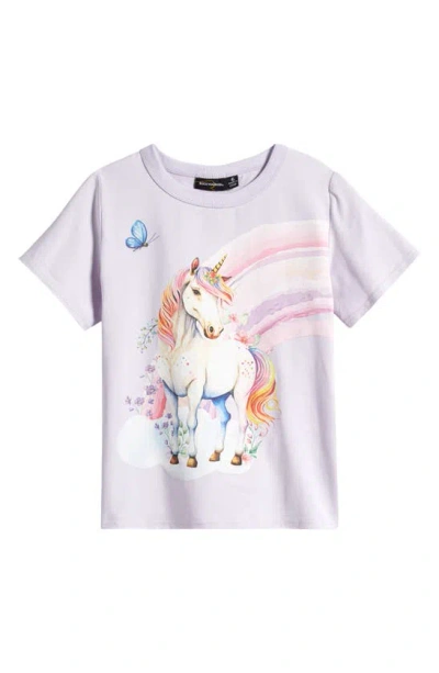 Rock Your Baby Kids' Unicorn Stretch Cotton Graphic T-shirt In Lilac
