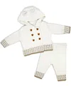 Rock-a-bye Baby Boutique Baby Boys And Girls Jacket And Trouser Knitted, 2-piece Set In Oatmeal