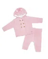Rock-a-bye Baby Boutique Baby Girls Jacket And Trouser Knitted, 2-piece Set In Pink