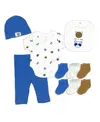 Rock-a-bye Baby Boutique Rock A Bye Baby Boutique Baby Boys 10 Piece Layette Set, Blue Bear In Blue