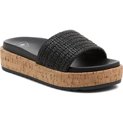 Rocket Dog Faye Platform Slide Sandal In Black