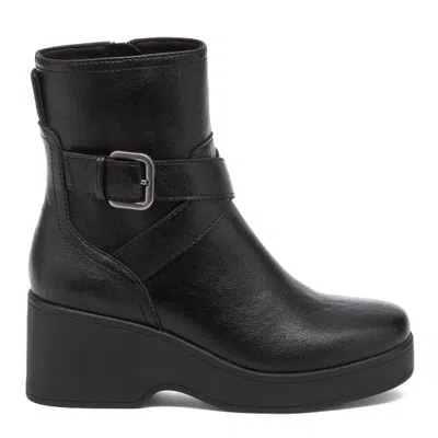 Rocket Dog Jimmy Faux Leather Buckle Strap Wedge Boots In Multi