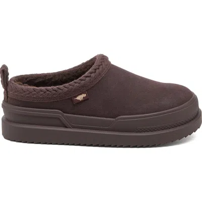 Rocket Dog Relax Faux Suede Braided Collar Mule Slippers In Brown
