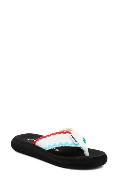 Rocket Dog Spotlight 2 Rickrack Flip Flop In White Multi