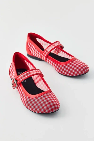 Rocket Dog Uo Exclusive Emma Mesh Ballet Flat In Red Gingham Mesh, Women's At Urban Outfitters