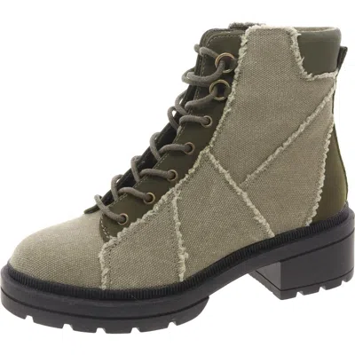 Rocket Dog Womens Canvas Combat & Lace-up Boots In Green