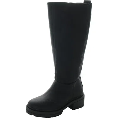 Rocket Dog Womens Zipper Faux Leather Knee-high Boots In Black