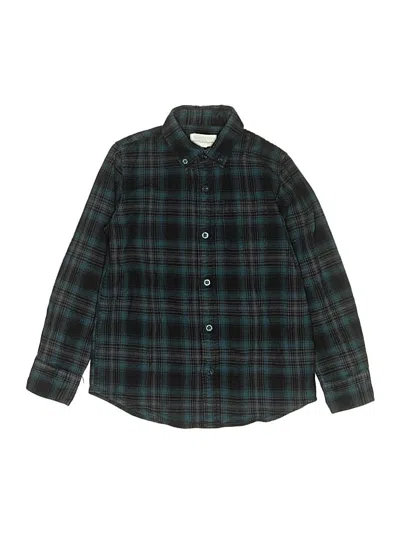 Pre-owned Rockets Of Awesome Kids' Long Sleeve Button Down Shirt In Blue