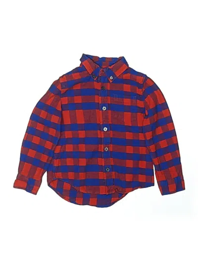 Pre-owned Rockets Of Awesome Kids' Long Sleeve Button Down Shirt In Red