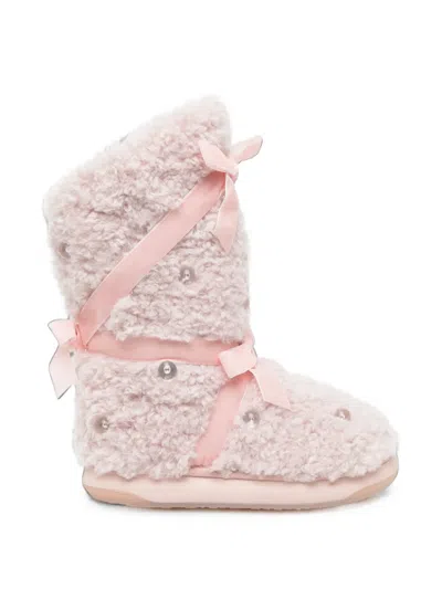 Rockfish X Susan Fang Furry Middle Boots In Pink