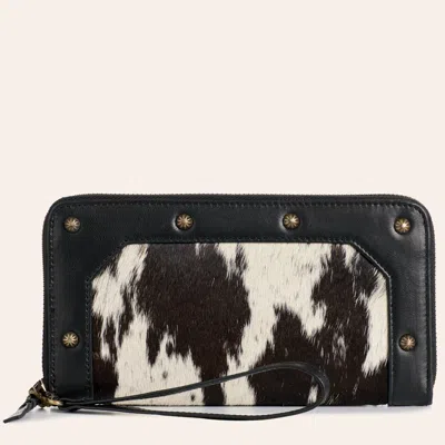 Rockin' C Black Hair On Studded Wristlet Wallet