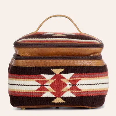 Rockin' C Brown & Red Serape Print Leather Toiletry Bag In Multi