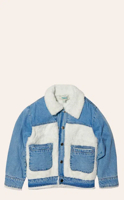 Rockin' C Girl's Denim & Sherpa Jacket In Multi