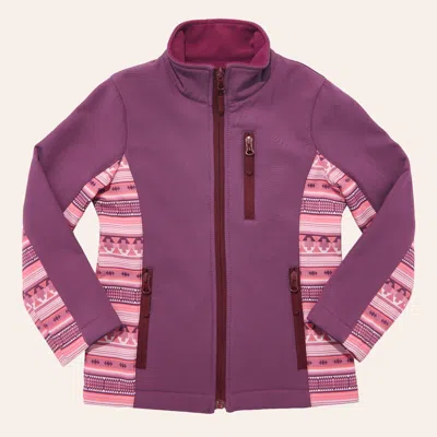 Rockin' C Kids'  Girls' Plum Aztec Print Bonded Jacket In Purple