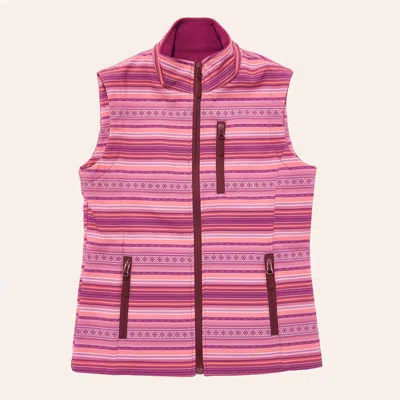 Rockin' C Girls' Plum Aztec Serape Print Bonded Vest In Pink